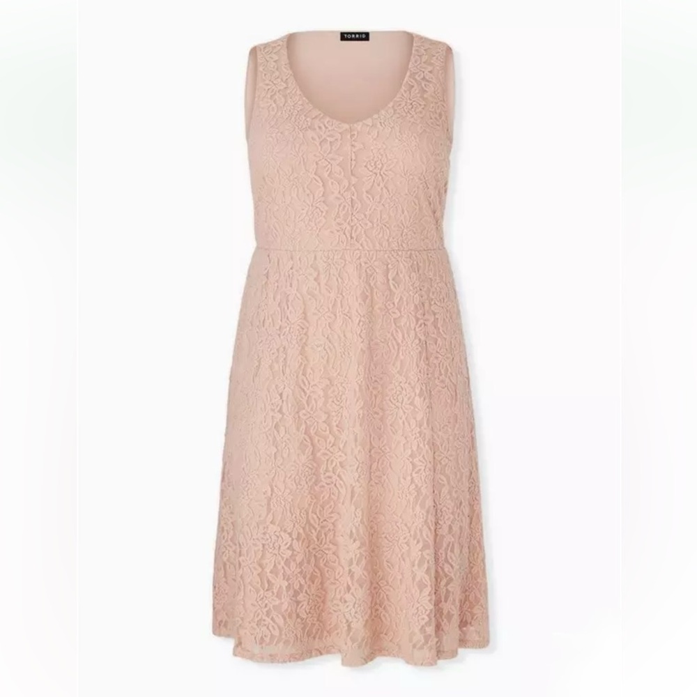 Torrid Pale Pink Lace Sleeveless Midi Dress